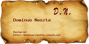 Dominus Neszta névjegykártya